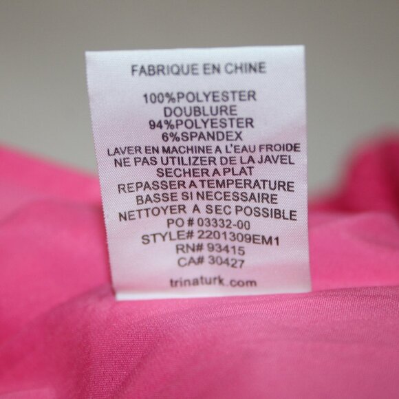 Trina Turk Dress Sz 6 Pink Collared Embroidered Lined Polyester Spandex Dress - Picture 12 of 14
